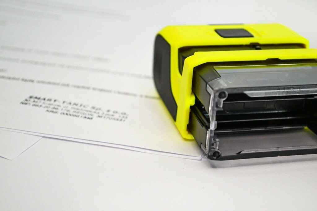 Stempel op document
