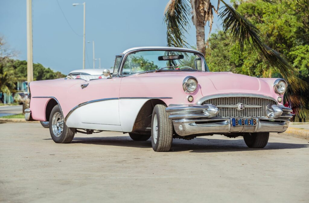 Roze oldtimer