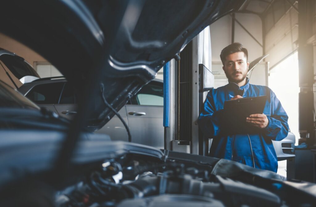nakijken van de technische zaken bij de verkoop van een auto