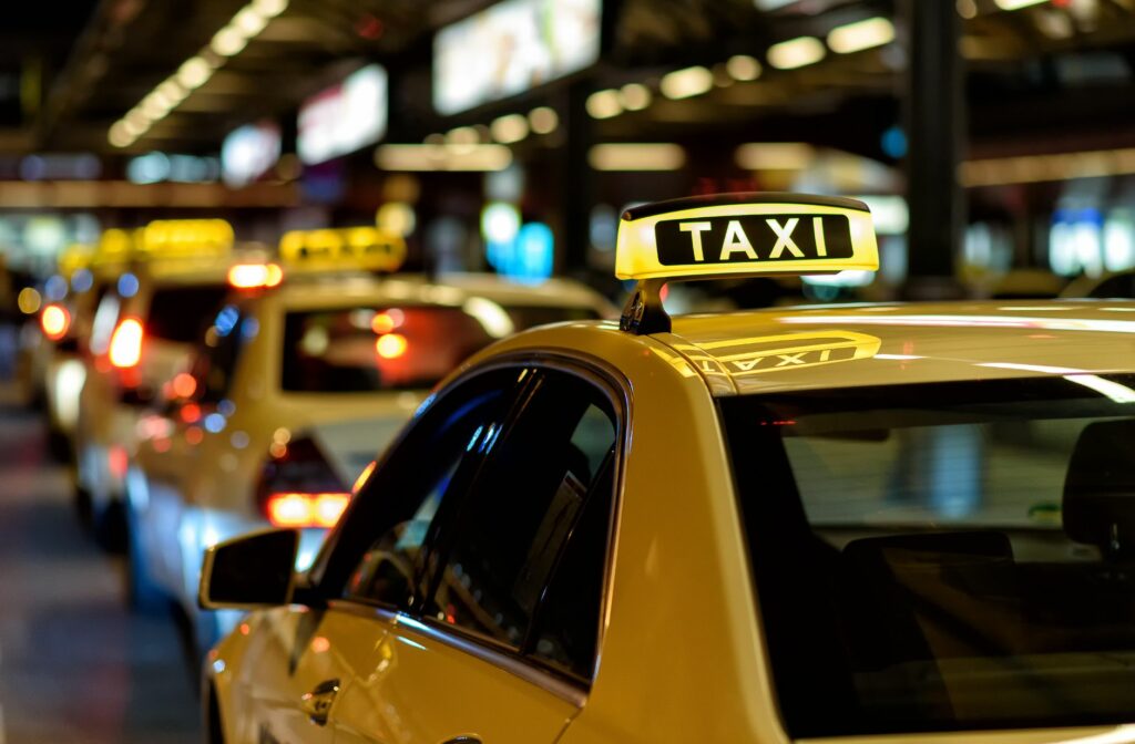 Meerdere taxi's achter elkaar