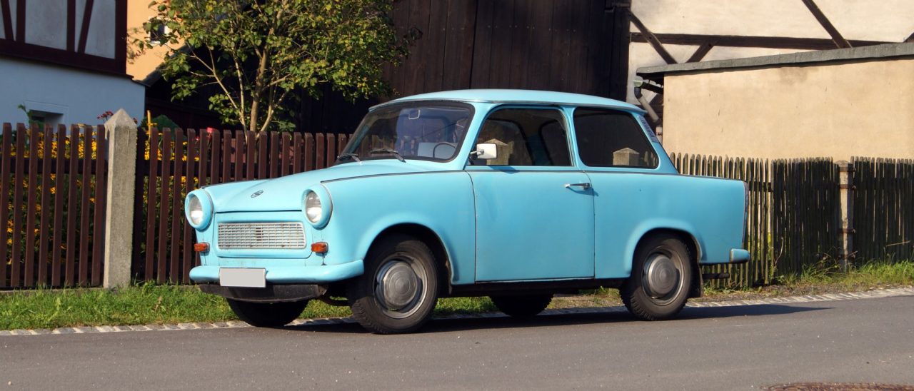 Blauwe oldtimer