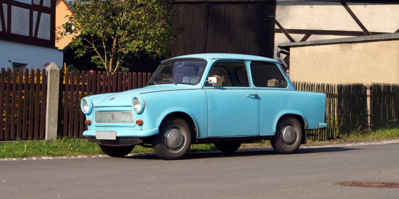 Blauwe oldtimer