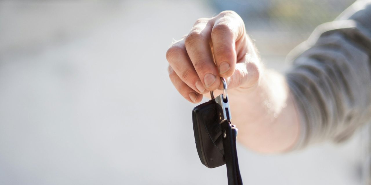 iemand heeft een autosleutel vast